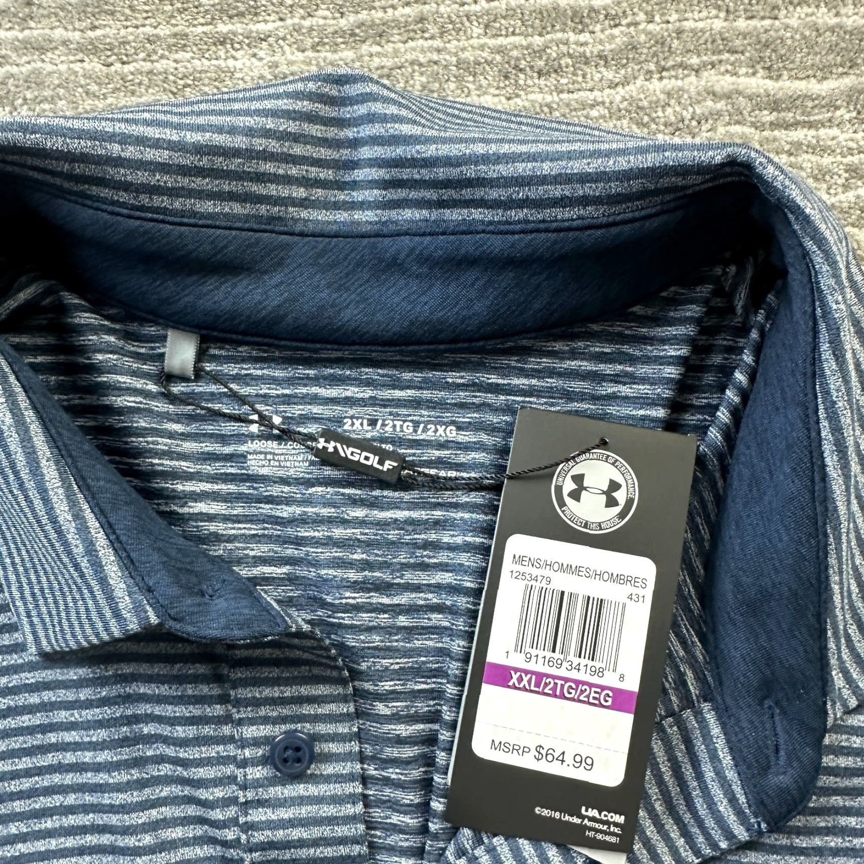Under Armour Under Armour Polo Shirt Mens 2XL Blue Playoff Golf Stretch Shirt Mens 2XL Blue Logo Embroidered All Seasons Breathable Lightweight Stretch Size US XXL / EU 58 / 5 - 6 Thumbnail