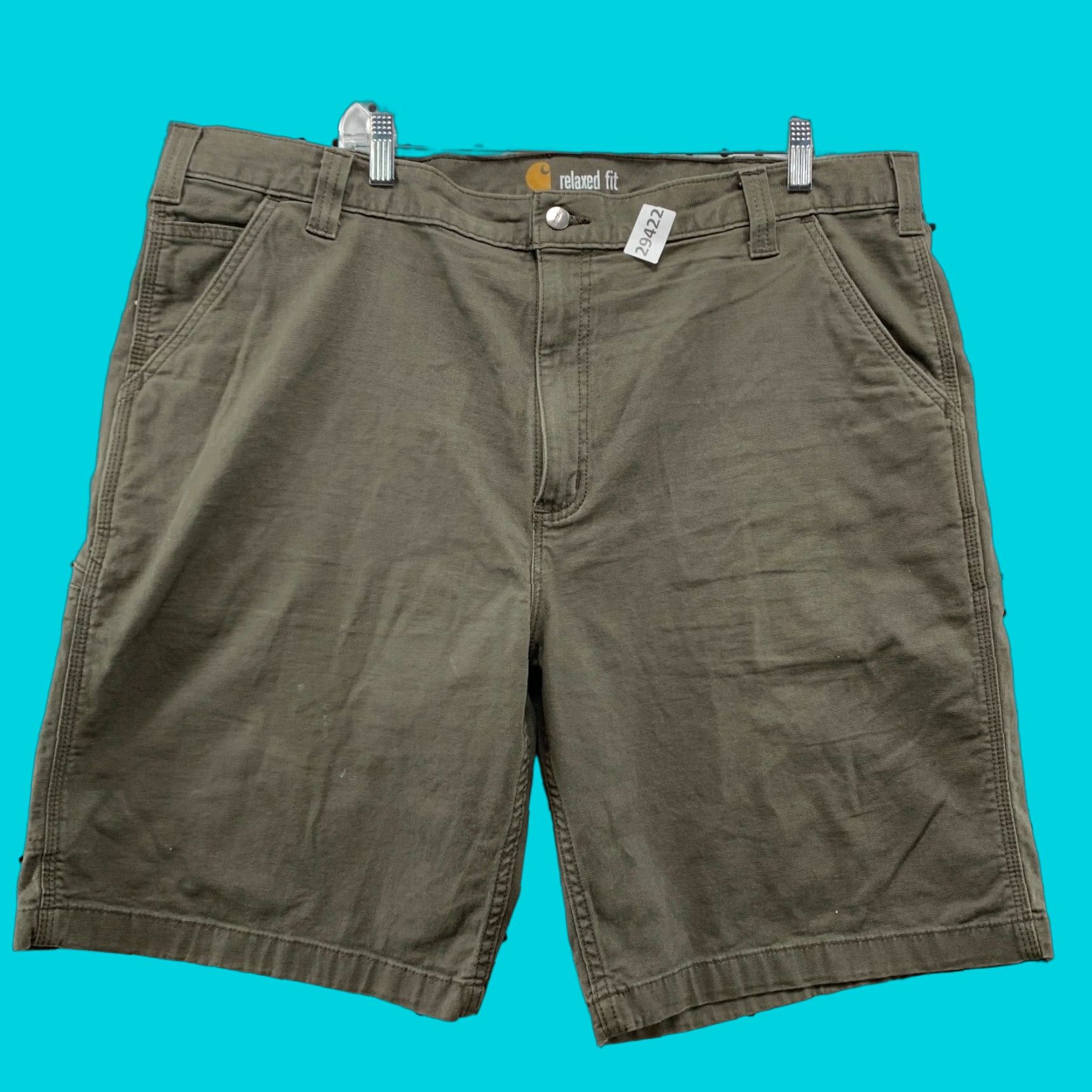 Carhartt Carhartt Shorts Mens 42 Canvas Brown Cargo Workwear Inseam 10 in Pockets Carhartt Canvas Carpentert Shorts Mens 42 Brown Canvas Workwear Size US 42 / EU 58 - 1 Thumbnail