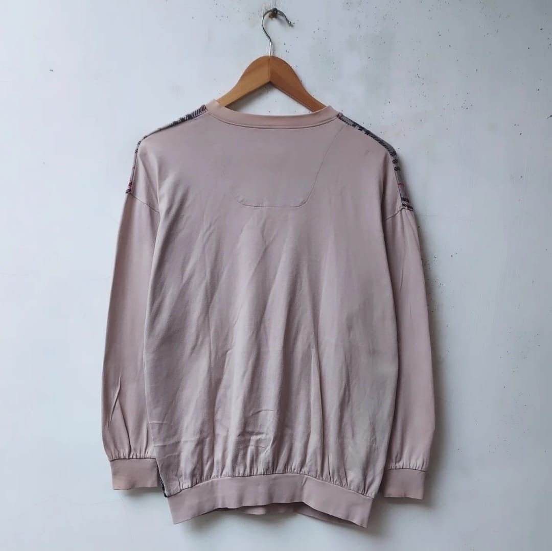 Burberry × Burberry Prorsum × Vintage Vtg Burberrys Novacheck Half Button Sweatahirt Size US L / EU 52-54 / 3 - 3 Thumbnail