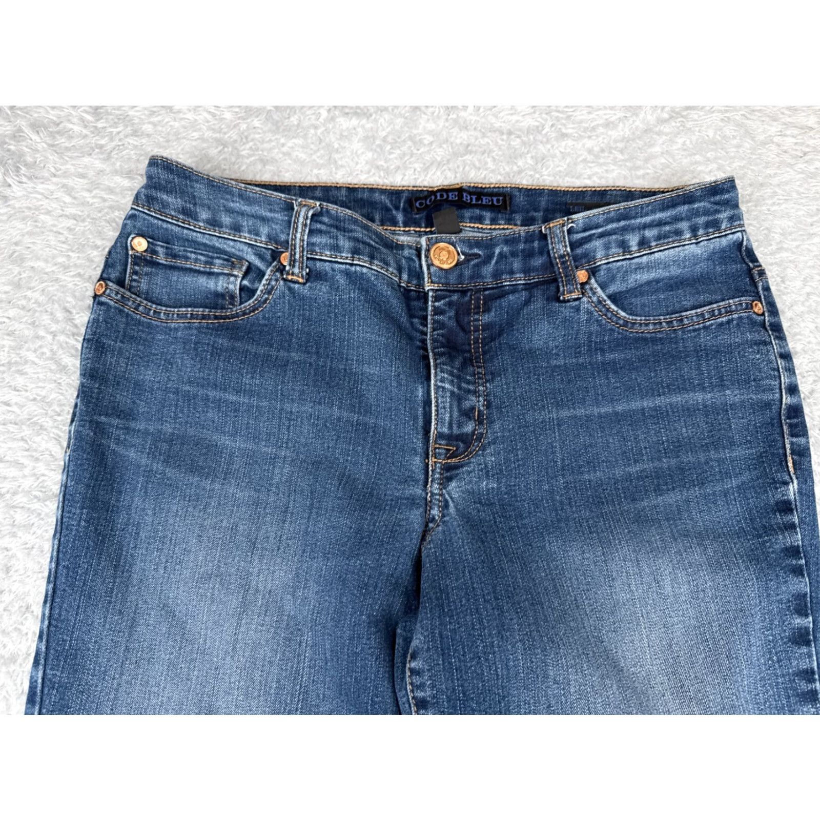 Vintage Code Bleu Jeans Women 6 Blue Denim Soleil Bootcut Low Rise Cotton Blend 30x31 Size 28" / US 6 / IT 42 - 4 Thumbnail