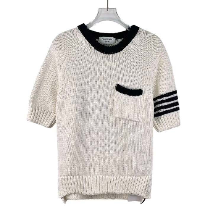 Thom Browne Thom Browne Classic Four-Bar Cotton Sweater Size US XS / EU 42 / 0 - 1 Thumbnail