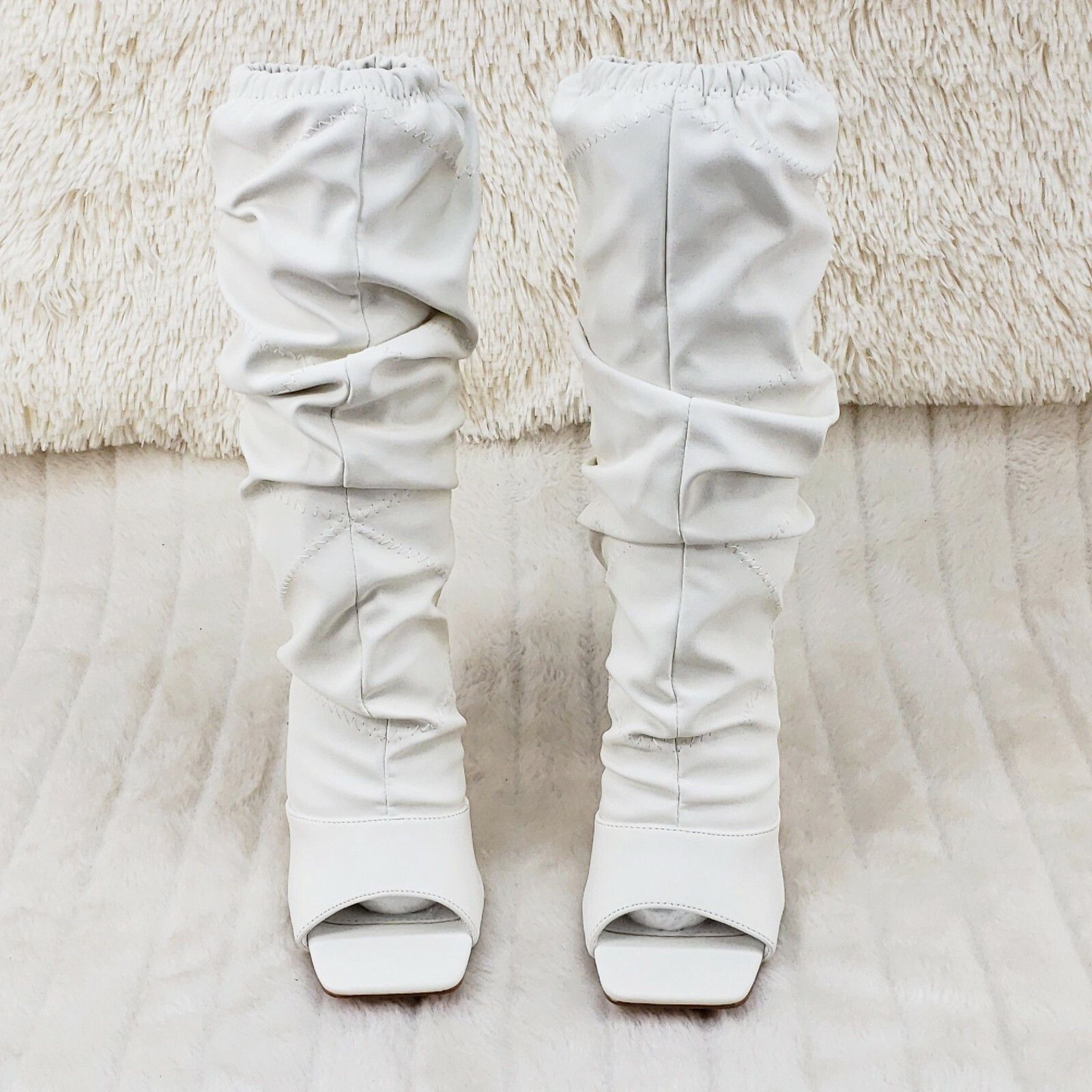 Other Victoria Bone White Square toe Mid Calf Adjustable Slouch Sc Size US 11 / IT 41 - 7 Thumbnail