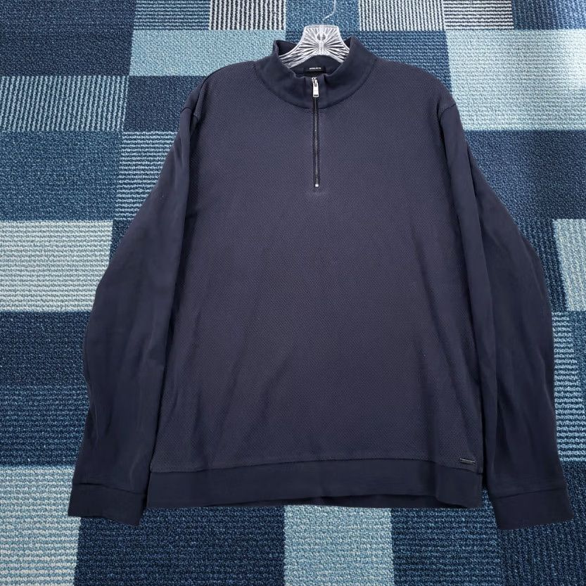 Hugo Boss Hugo Boss Sweater Men XL Blue Regular Fit Long Sleeve Mock Neck 1/4 Zip Pullover Size US XL / EU 56 / 4 - 1 Thumbnail