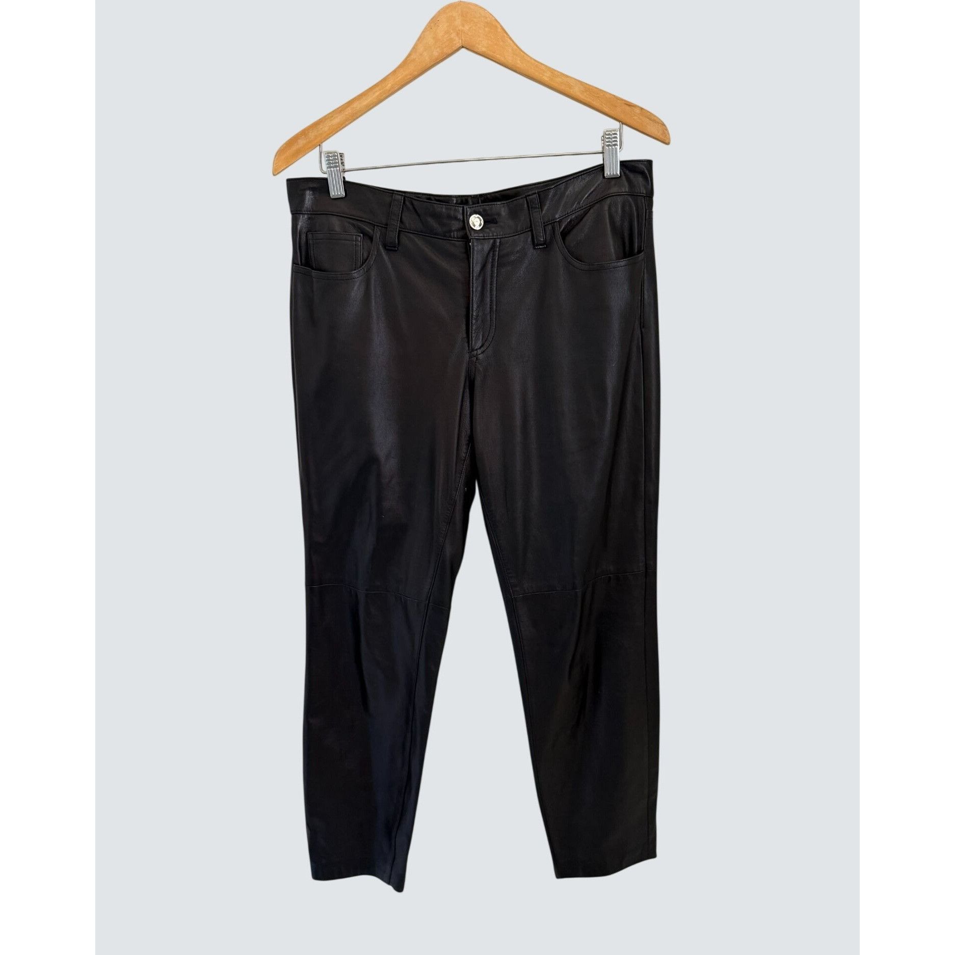 Ralph Lauren Ralph Lauren Black Lamb Leather Pants Size 12 Womens Classic Size 34" / US 12 / IT 48 - 1 Thumbnail
