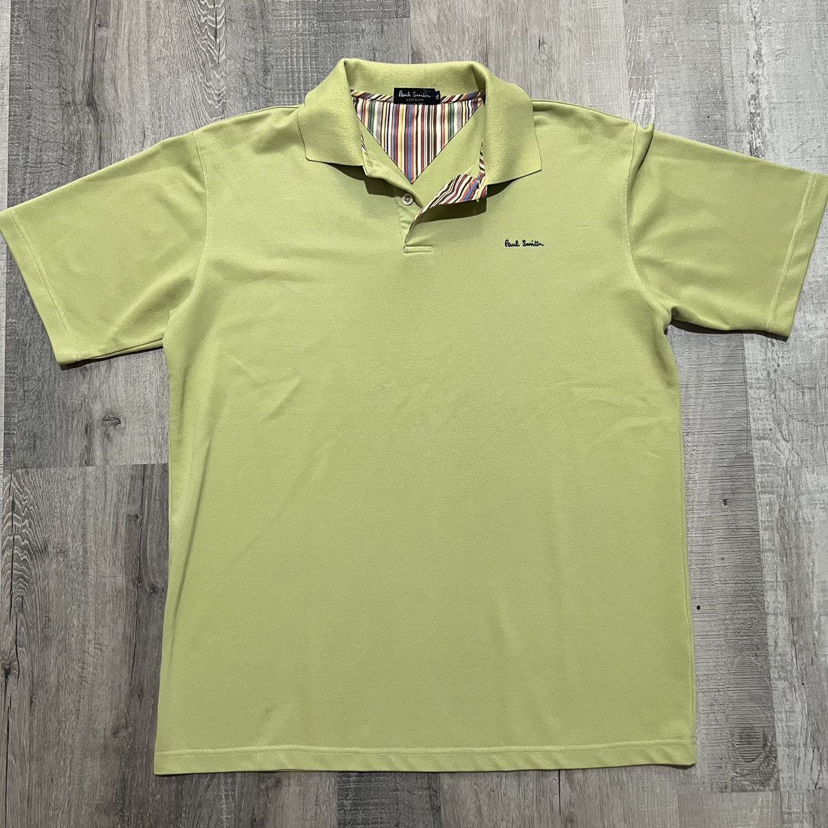 Paul Smith Paul Smith London Shirt Lime Green Preppy Script Golf Polo Size US XL / EU 56 / 4 - 1 Thumbnail