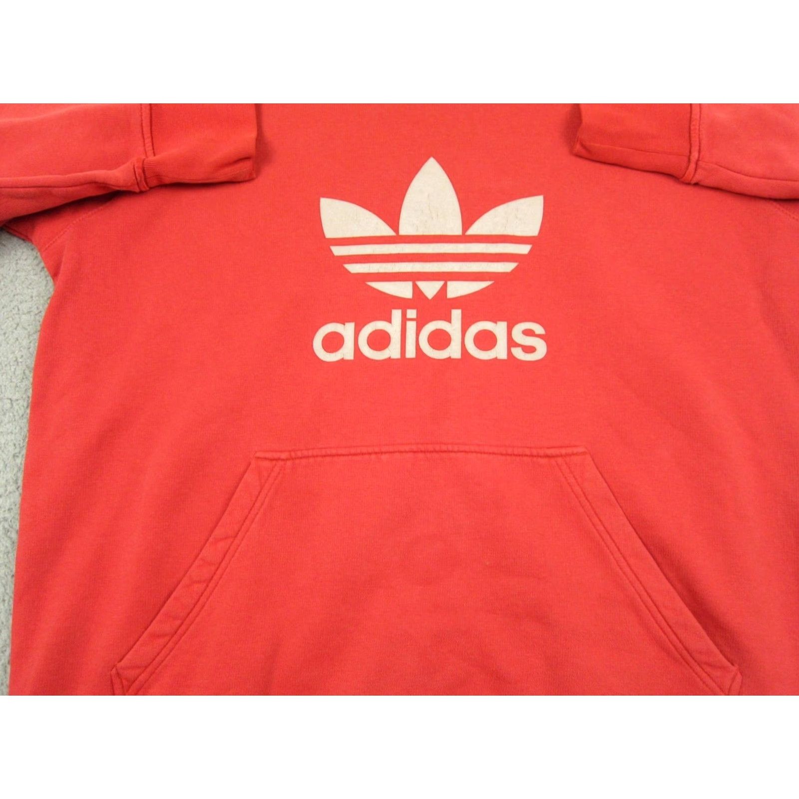Adidas VINTAGE adidas Hoodie Adult L Red Sweatshirt Pullover Fleece Mens Y2K Size US L / EU 52-54 / 3 - 2 Thumbnail