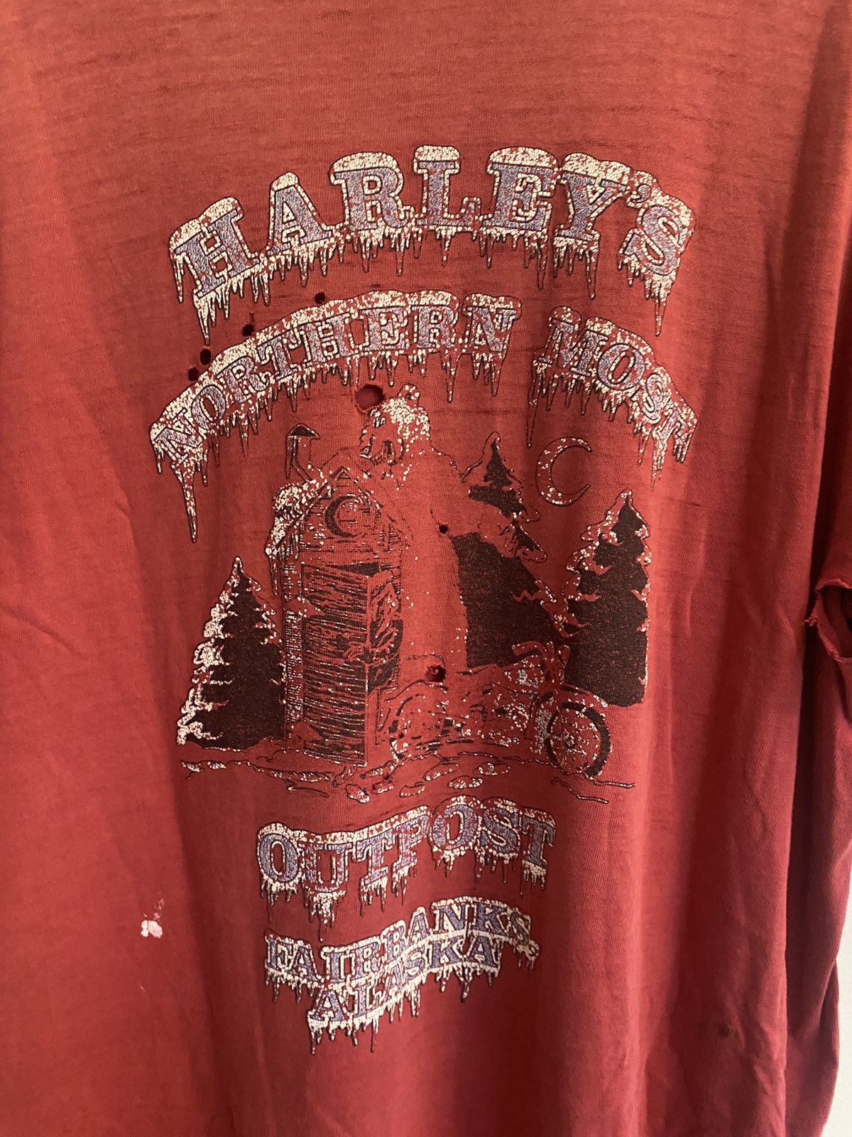 Harley Davidson × Japanese Brand × Vintage Vintage Harley Davidson Northern Outpost Thrashed Big Eagle Size US XL / EU 56 / 4 - 2 Thumbnail