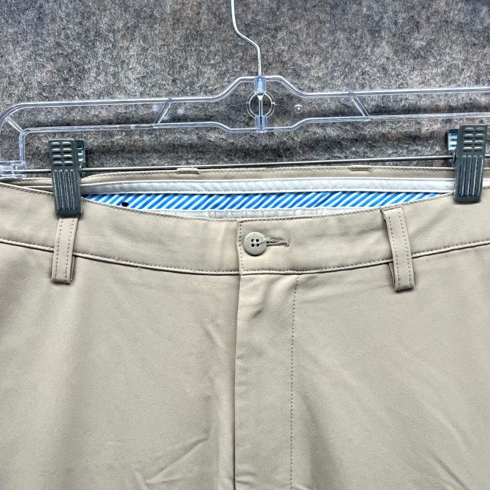 Footjoy FootJoy Pants Men 34x30 Khaki Chino Pleated Polyester Spandex Casual Trousers Size US 34 / EU 50 - 5 Thumbnail
