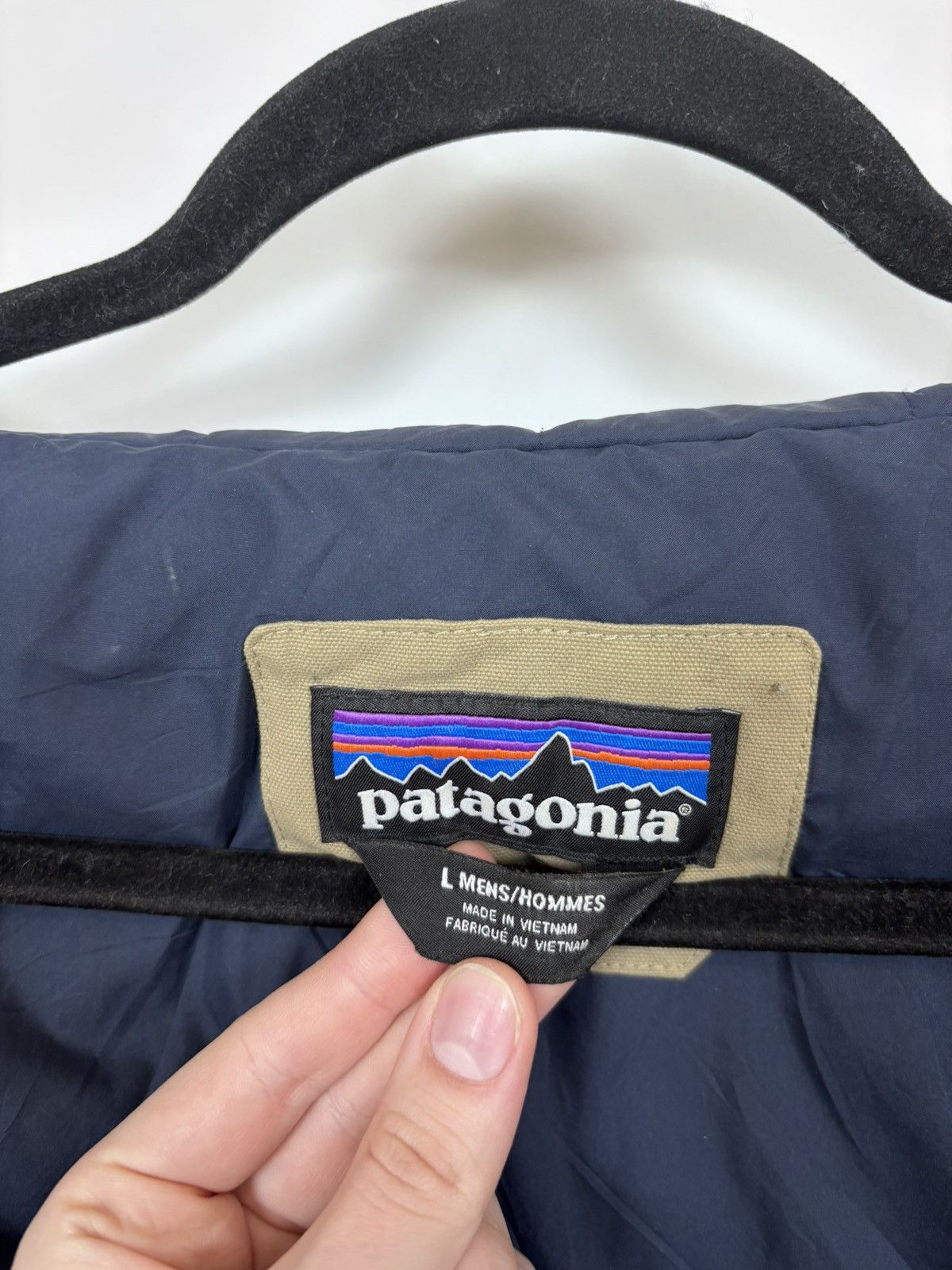 Patagonia Patagonia Men’s Bivy Down Puffer Jacket Insulated Beige/Blue Size US L / EU 52-54 / 3 - 15 Thumbnail