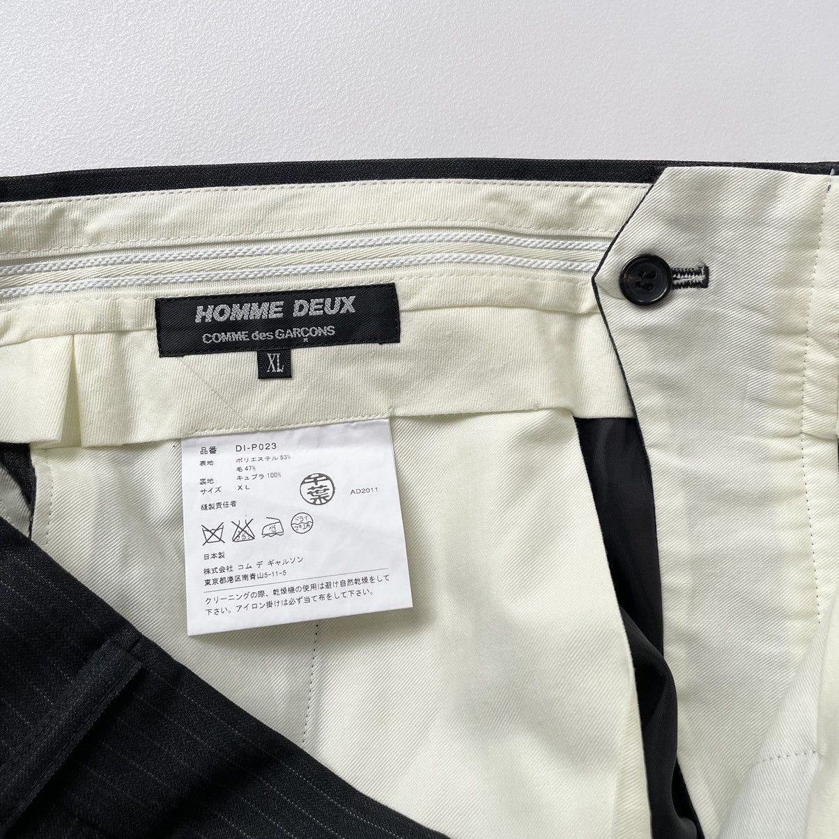 Comme des Garcons A/W 11 Dark Grey Pinstripe Wool Trousers Size US 34 / EU 50 - 6 Thumbnail