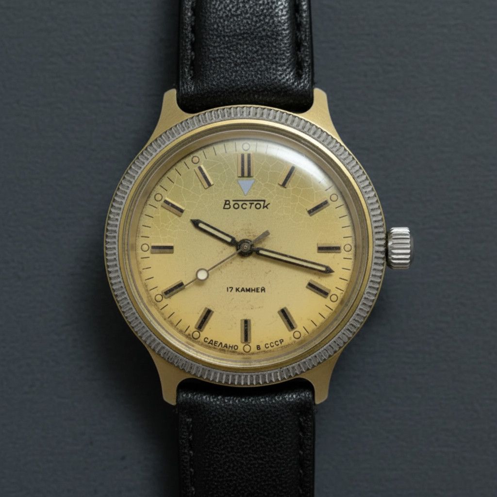 Vintage Vintage Vostok USSR Mechanical Watch 17 Jewels Gold Tone Size ONE SIZE - 2 Thumbnail