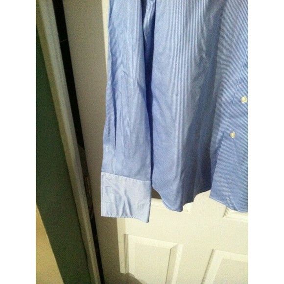 Egara EGARA MENS BLUE 100%EGYPTIAN COTTON DRESS SHIRT 17/34-35 Size US XL / EU 56 / 4 - 4 Thumbnail
