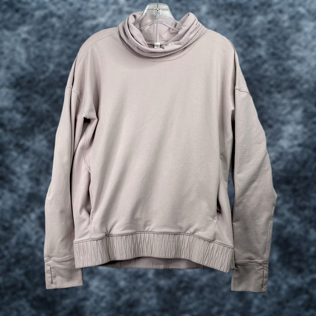 Lululemon VINTAGE Lululemon Stress Less Top Womens 8 Porcelain Pale Pink Funnel Neck Pullover Size M / US 6-8 / IT 42-44 - 1 Thumbnail
