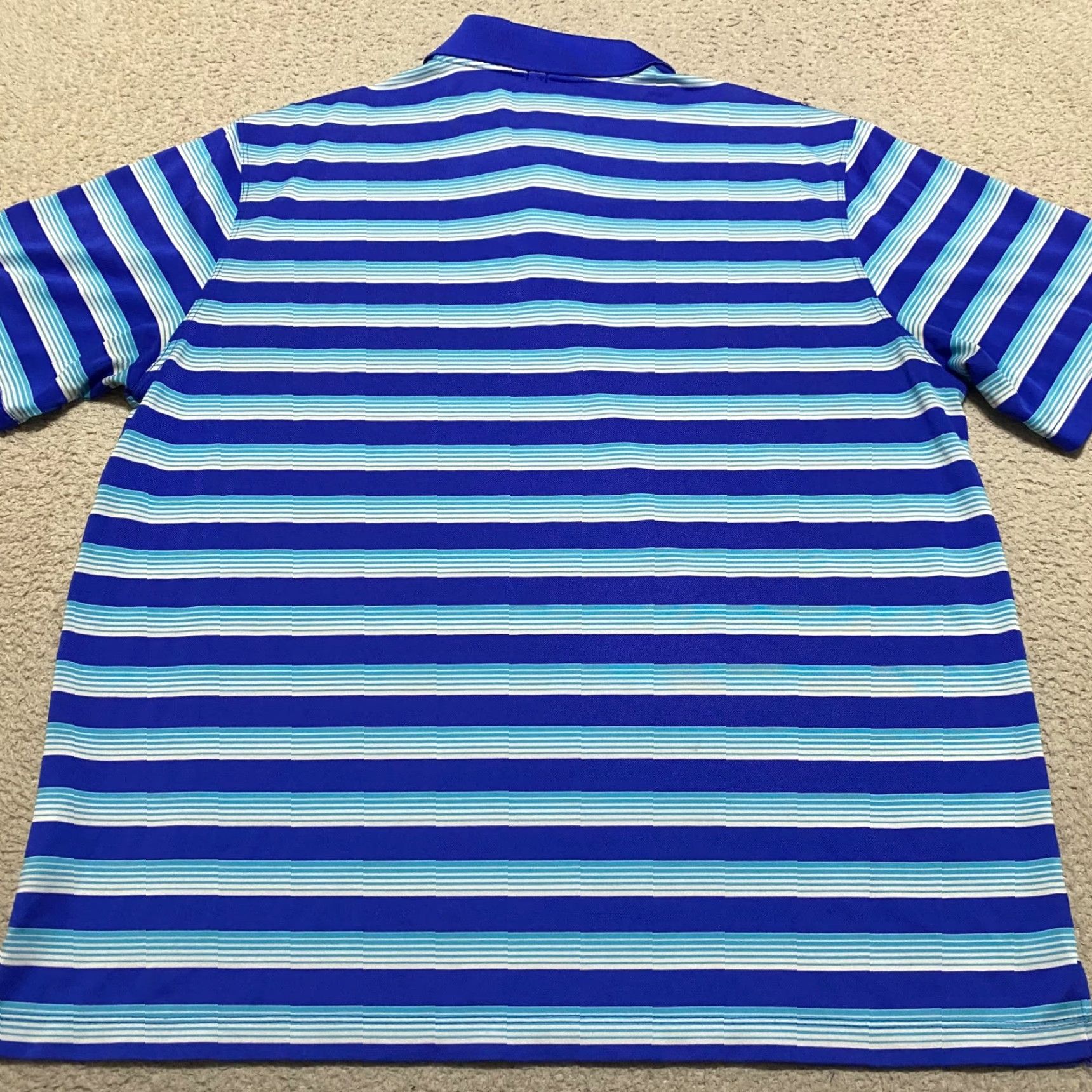 Nike Nike Golf Polo Shirt Men XL Dri-Fit Striped Blue Short Sleeve Athletic Size US XL / EU 56 / 4 - 2 Thumbnail
