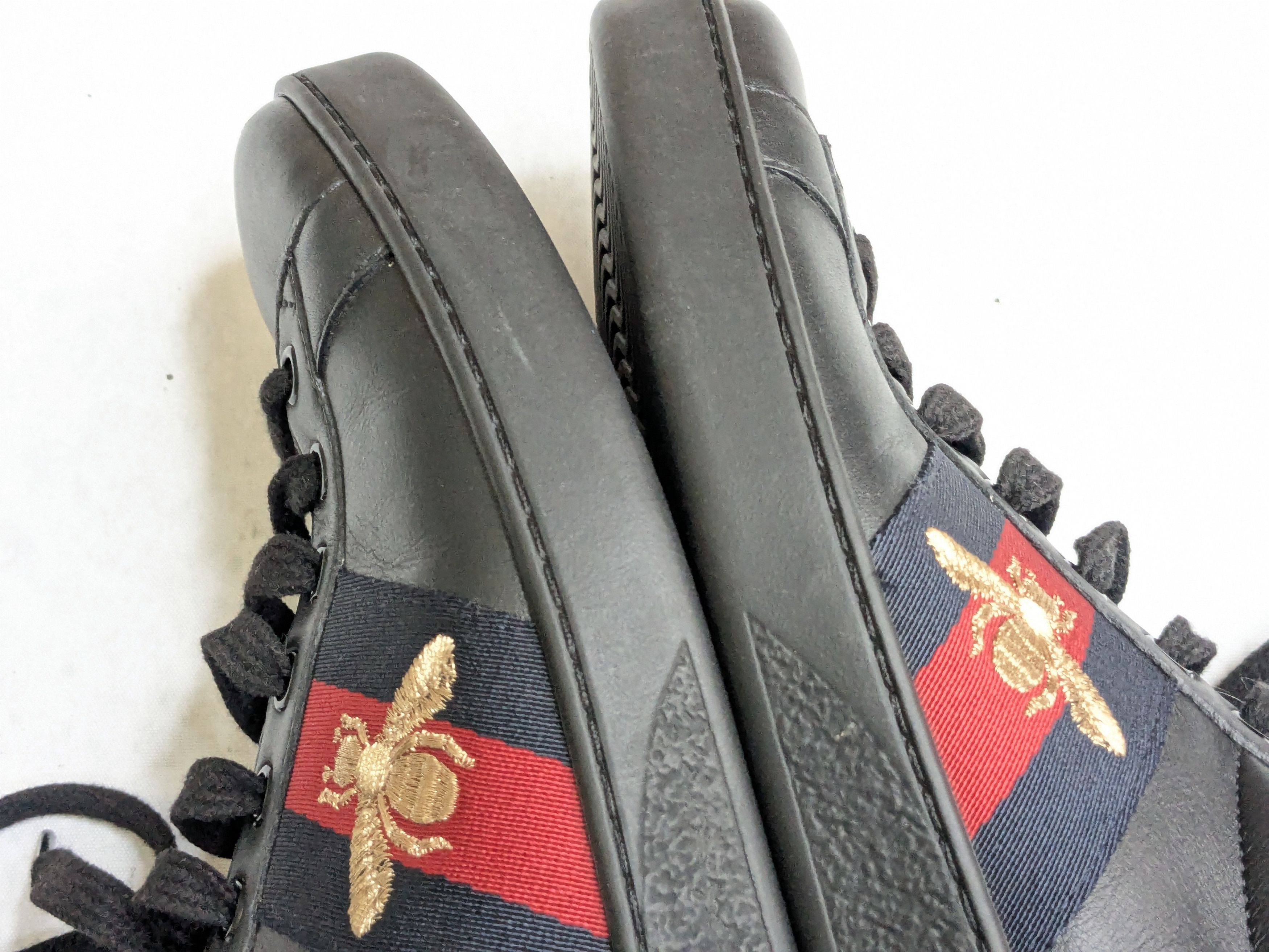 Gucci Gucci Ace Sneakers Black 9.5 Low Tops Leather Size US 9.5 / EU 42-43 - 9 Thumbnail