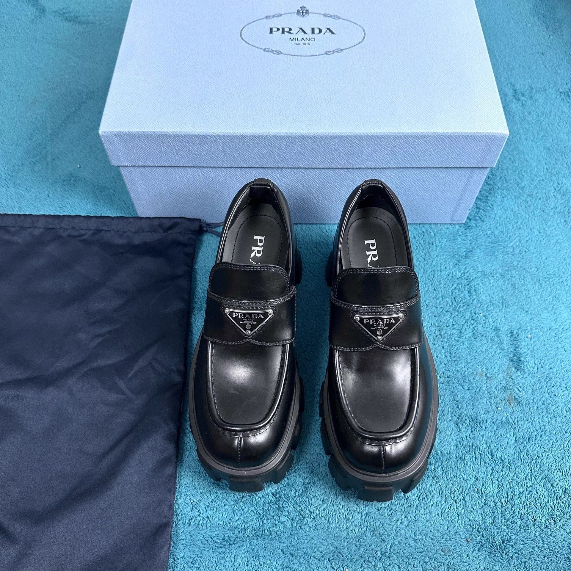 Prada Prada monolith logo platform loafer black 35 Size US 4.5 / IT 34.5 - 1 Thumbnail