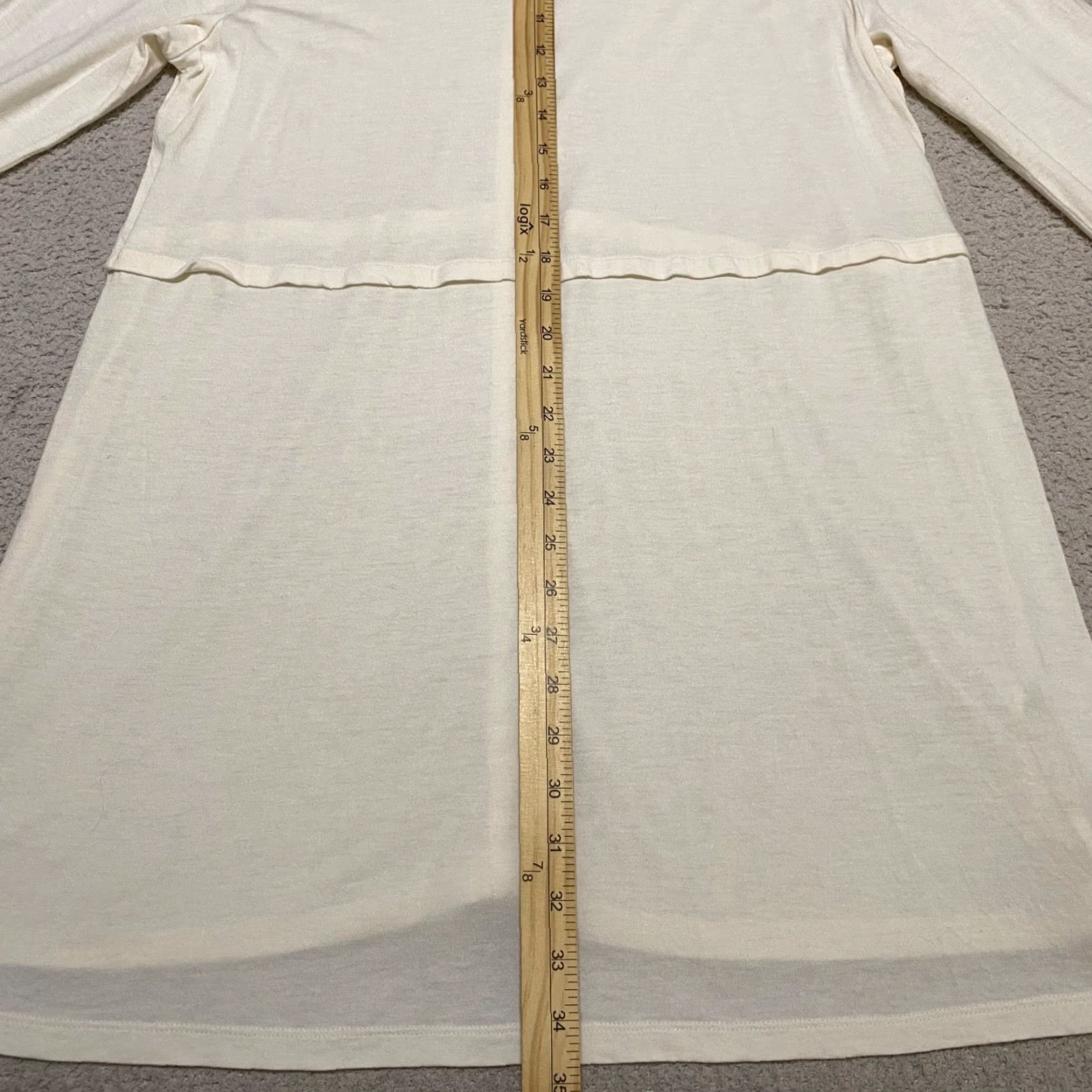 J. Jill J. Jill Womens Shirt L Tall Beige Knit Button Up Long Sleeve Tunic Blouse Casual Size L / US 10 / IT 46 - 7 Thumbnail