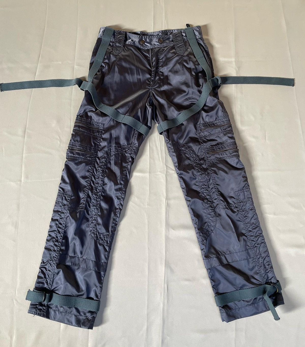 image of Dolce Gabbana Aw2003 Bondage Cargo Pants in Grey, Men's (Size 30)