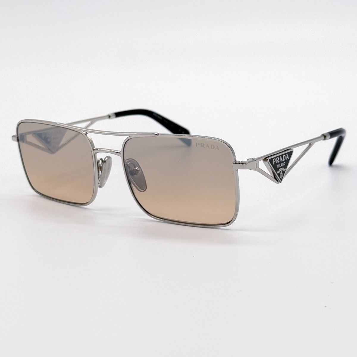 Prada NEW PRADA SPR A52 1BC8J1 SILVER SQUARE PRA52S SUNGLASSES Size ONE SIZE - 3 Thumbnail