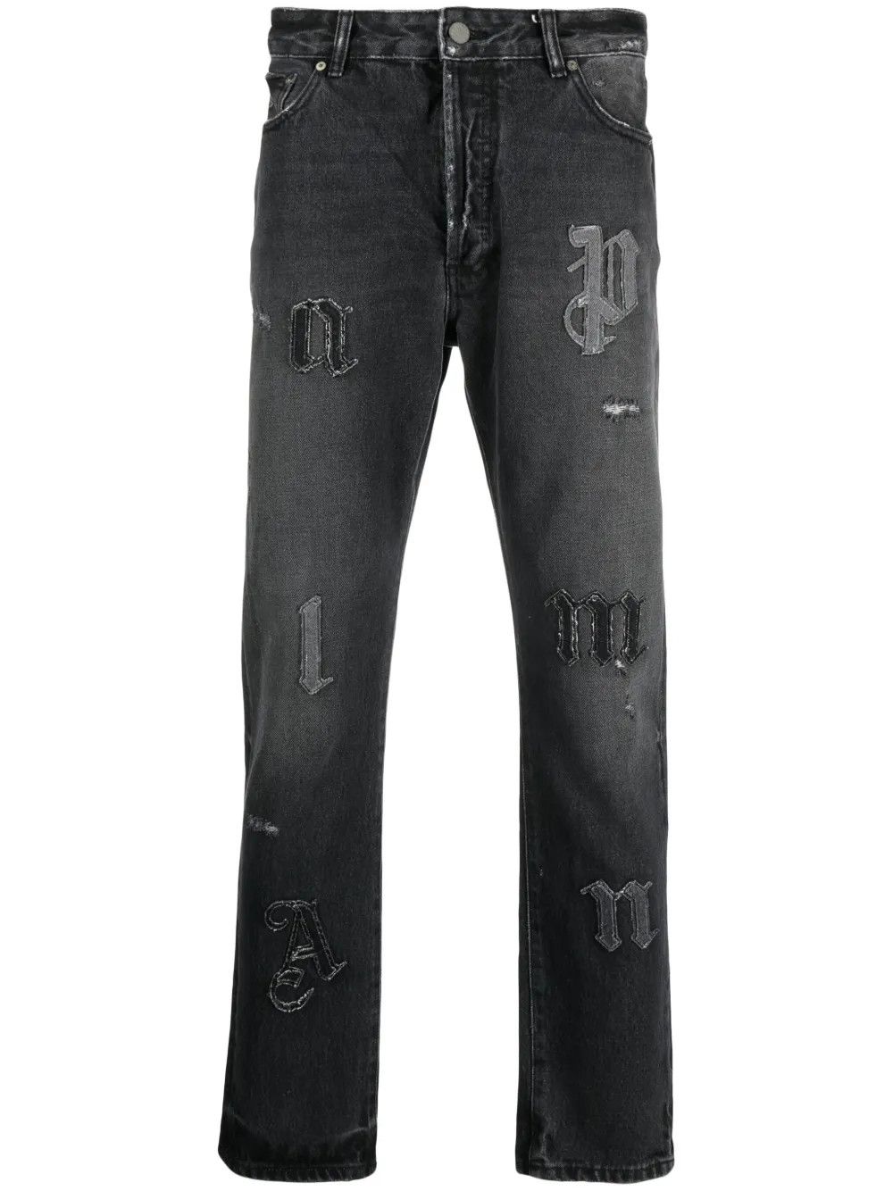 Palm Angels o1y0325 Logo Denim Pant in Black Size US 33 - 1 Thumbnail
