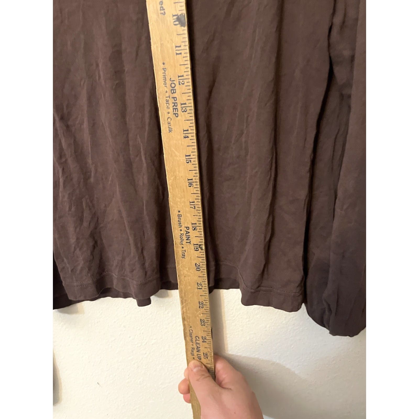 Gap Womens Gap V-Neck T-Shirt Long Sleeve Brown Solid Large Size L / US 10 / IT 46 - 4 Thumbnail