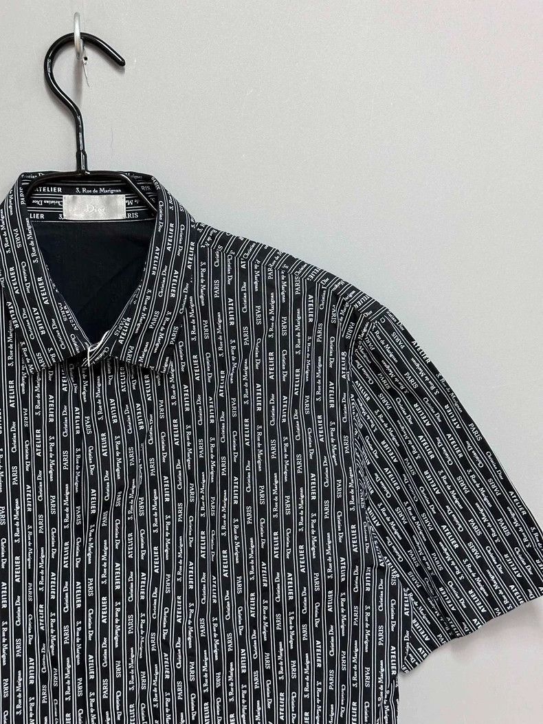 Dior Striped Letter Print Short Sleeve Shirt-2505 Size US M / EU 48-50 / 2 - 3 Thumbnail