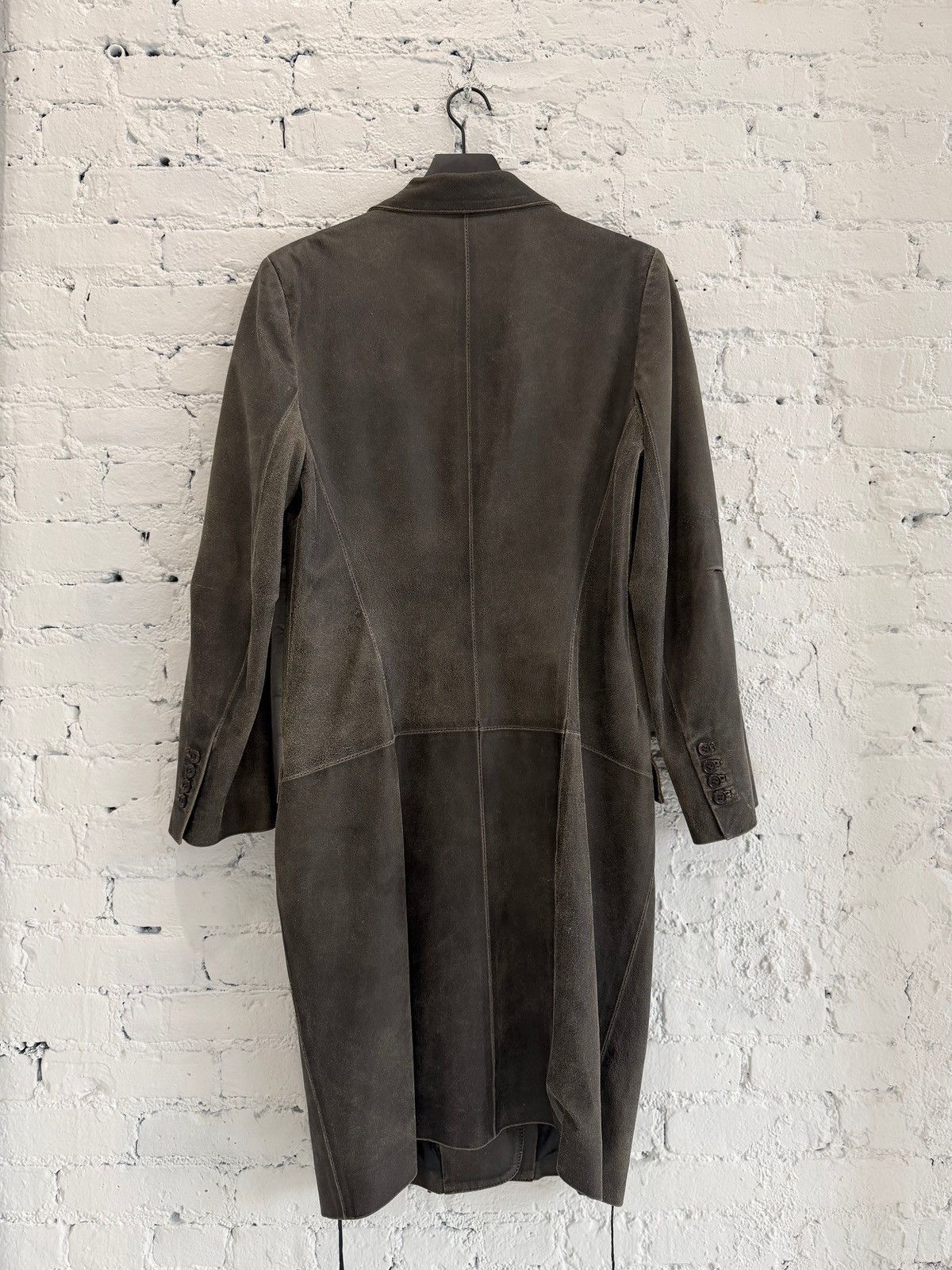 Ann Demeulemeester ANN DEMEULEMEESTER CRACKED LEATHER TRENCH COAT Size US XS / EU 42 / 0 - 2 Thumbnail