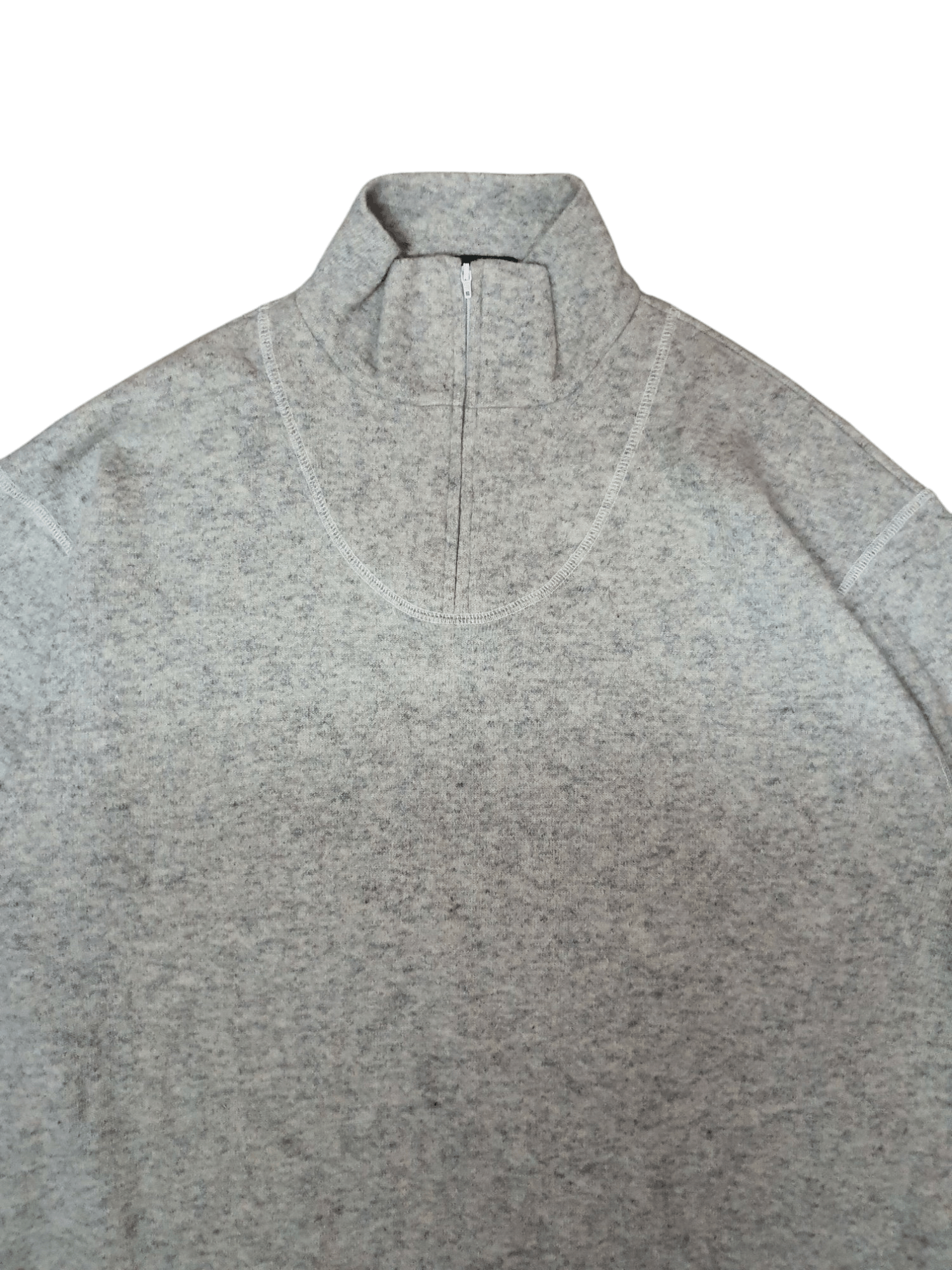 Yohji Yamamoto Yohji Yamamoto AAR basic grey quarter-zip mock-neck Size US L / EU 52-54 / 3 - 3 Thumbnail