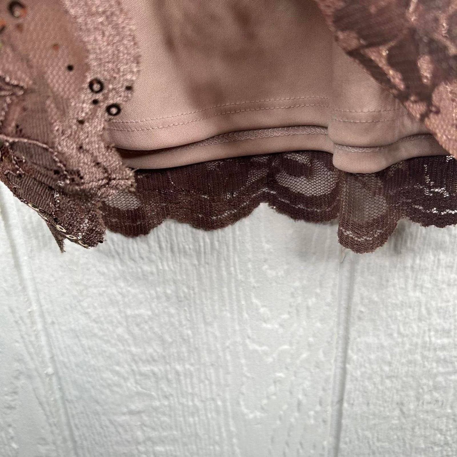 Boston Proper Vintage 90’s Brown Sparkly Lace Halter Going Out Top Small Size S / US 4 / IT 40 - 7 Thumbnail