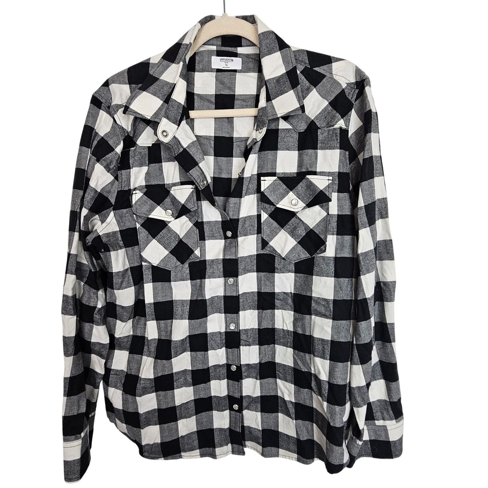 UNTUCKit UNTUCKit Women Holden Western Shirt 14 Buffalo Check Flannel Size XL / US 12-14 / IT 48-50 - 1 Thumbnail