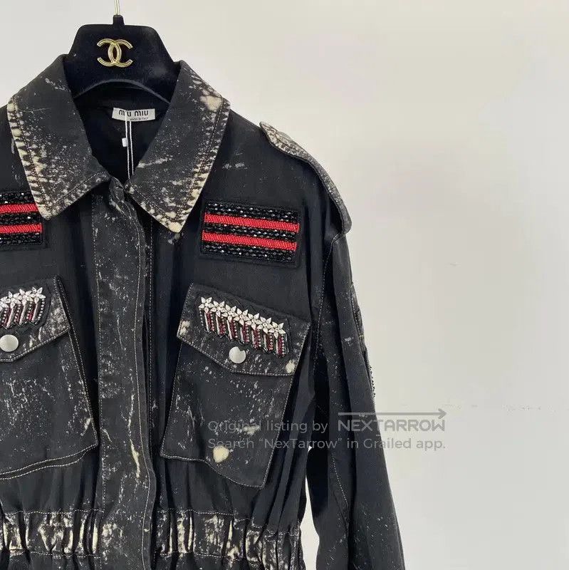 Miu Miu Miu Miu Black Cotton Women's Spring Jacket . Size XS / US 0-2 / IT 36-38 - 3 Thumbnail