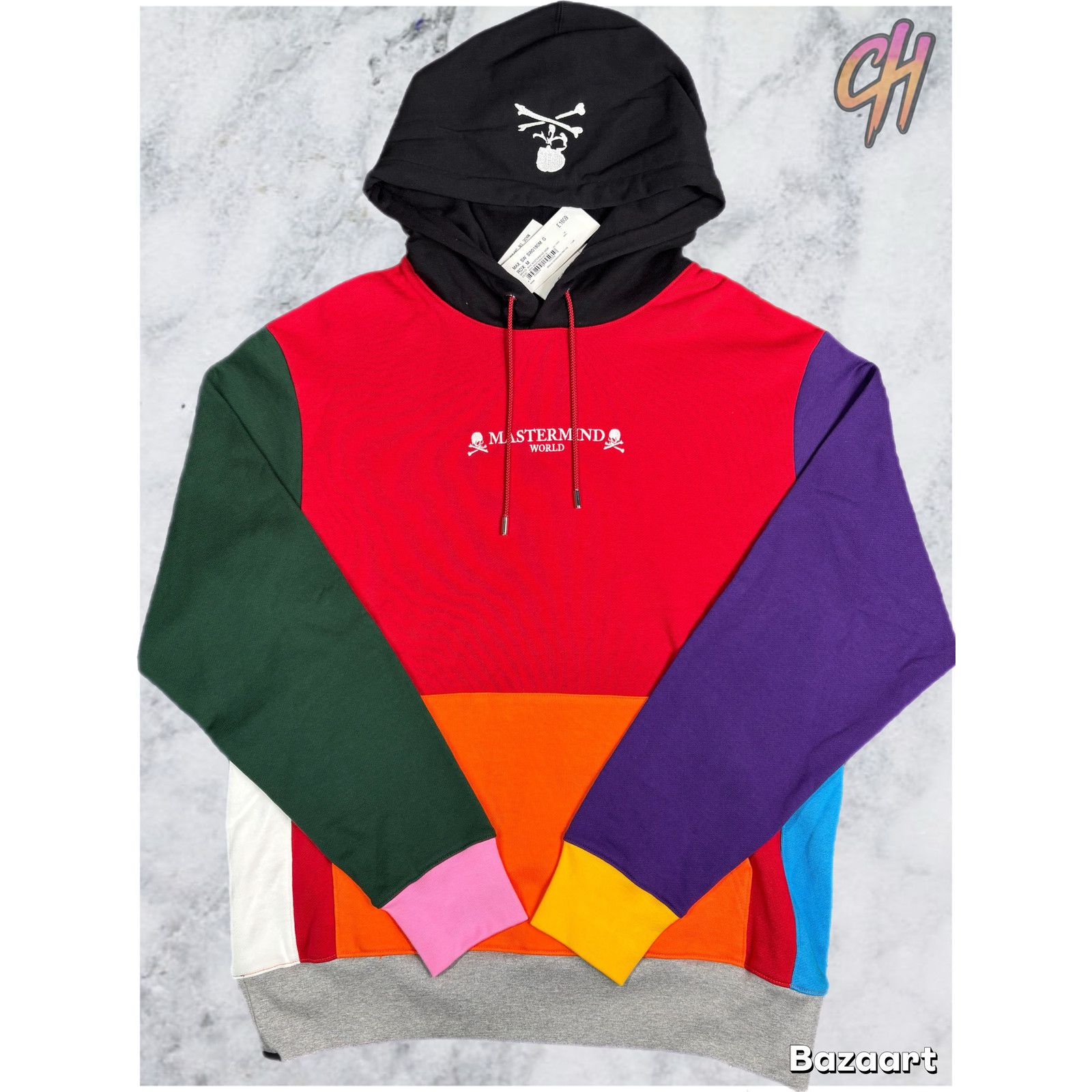 Mastermind Japan Mastermind World Vs. Bape Multi-Colored Red Hoodie Size LG Size L / US 10 / IT 46 - 1 Thumbnail