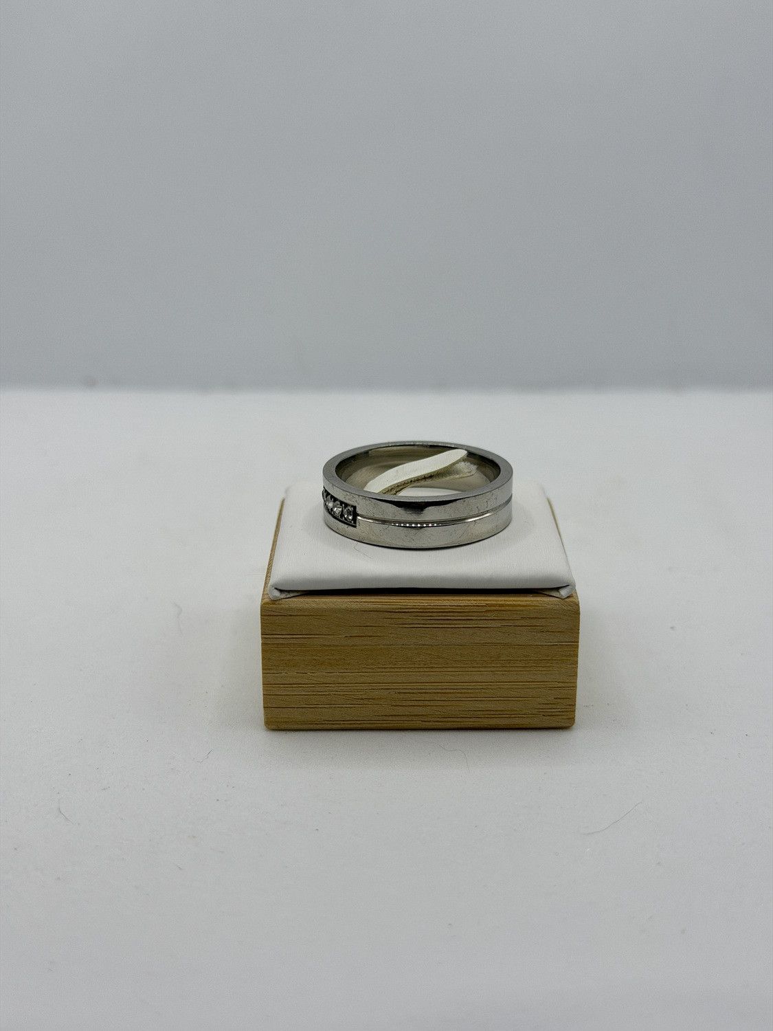 Jewelry 9 Czs Band Stainless Steel Ring - Size 10 Size ONE SIZE - 3 Thumbnail