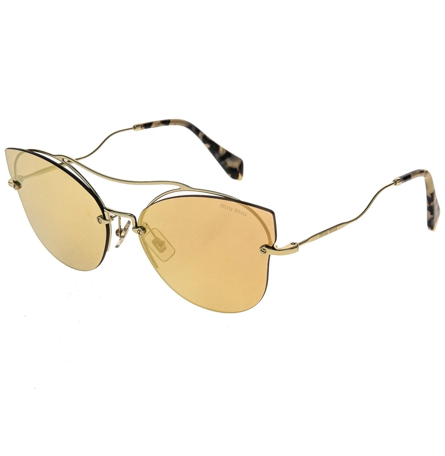 Miu Miu MIU MIU MU52SS SCENIQUE Butterfly 52S Gold Peach Sunglasses Size ONE SIZE - 8 Thumbnail