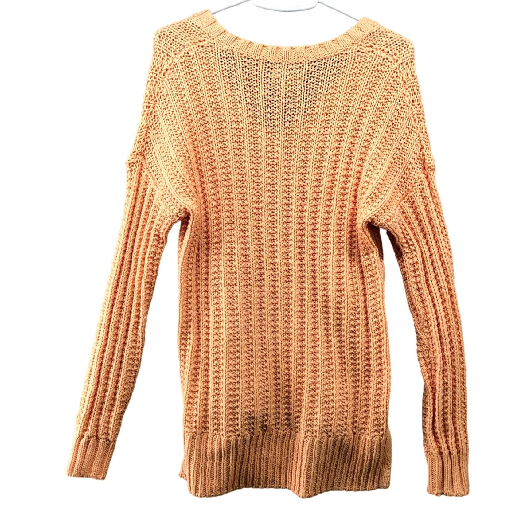 Lucky Brand Lucky Brand Sweater Womens XS Orange Chunky Knit V-Neck High Low Pullover Size XS / US 0-2 / IT 36-38 - 2 Thumbnail