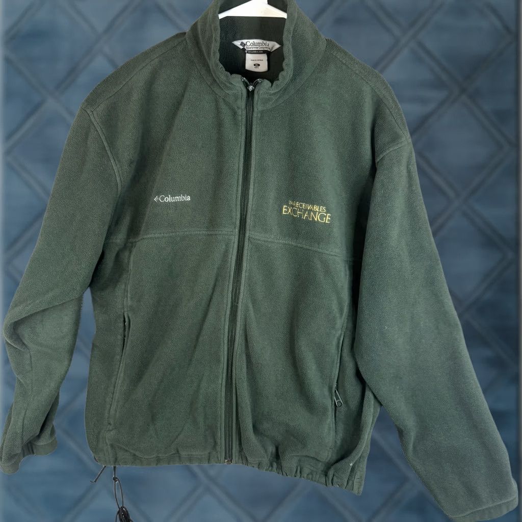 Logo 7 Columbia Fleece Jacket Mens XL Green Full Zip Stand Collar WM6113 Logo Zipper Pockets Size US XL / EU 56 / 4 - 1 Thumbnail