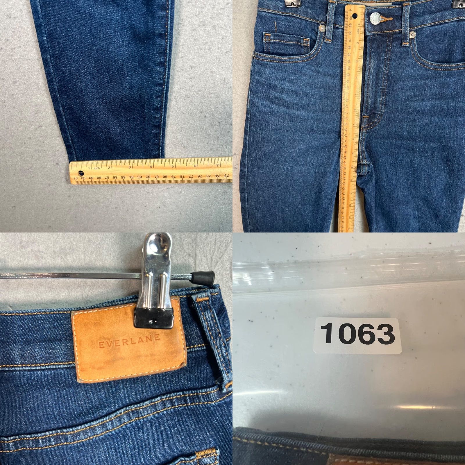 Everlane Everlane Womens Size 24 Ankle High-Rise Skinny Blue Denim Dark Zip 5-Pocket Stretch Regular Inseam 26 Size 42" / US 20 - 8 Thumbnail
