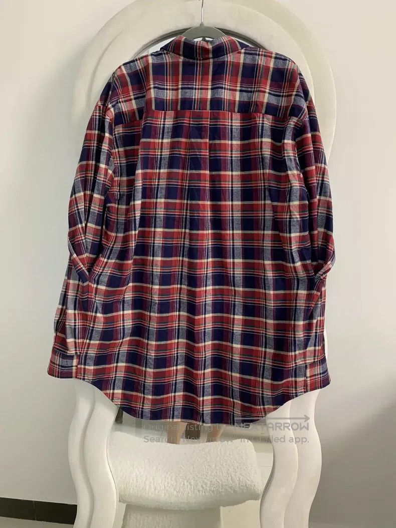Balenciaga Balenciaga Red and Blue Plaid Cotton Sleeveless Collar Cap Size XXS / US 00 / IT 34 - 3 Thumbnail