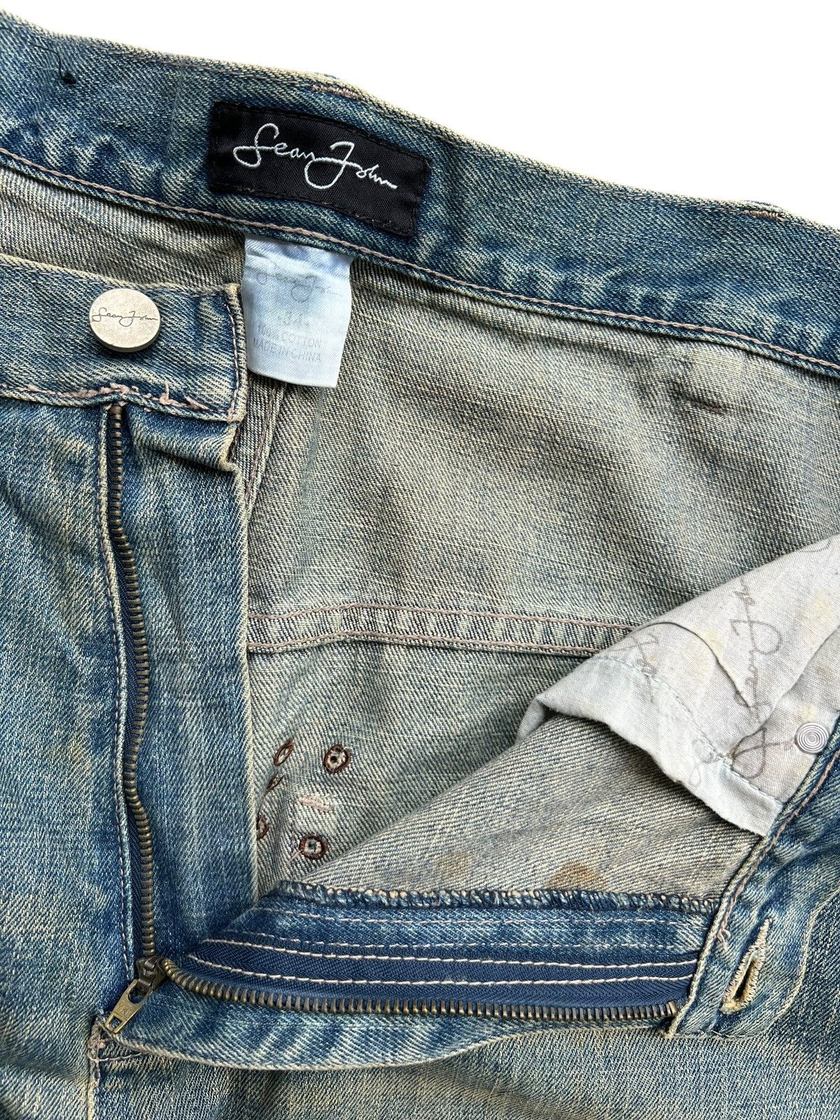 Sean John 2000s Sean John Distressed Sandwash Baggy Denim Jeans 34x31 Size US 34 / EU 50 - 9 Thumbnail