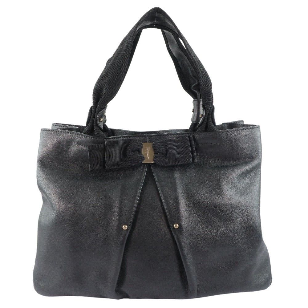Salvatore Ferragamo Vara Black Leather Handbag (Pre-Owned) Size ONE SIZE - 1 Thumbnail