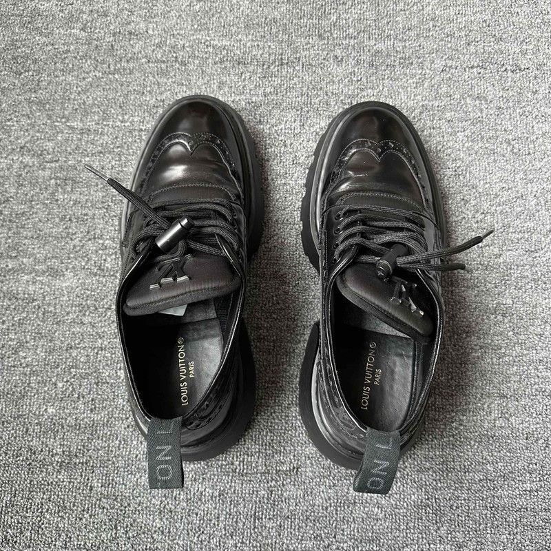Louis Vuitton Louis Vuitton Bold Black Leather Derby Shoes - Size US 6.5 / EU 39-40 - 6 Thumbnail