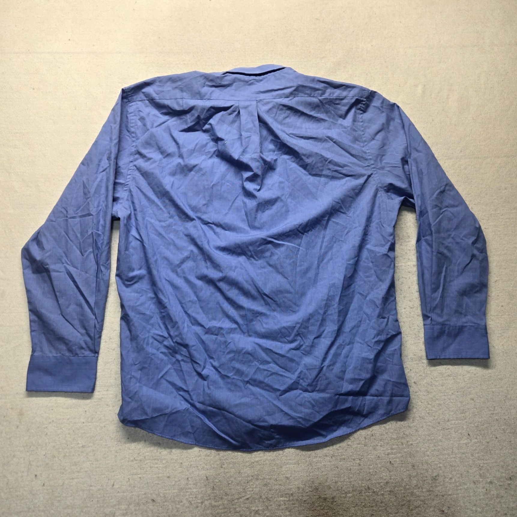 Vintage Statements Shirt Men 2XL Solid Blue Long Sleeve Button-Down Collar 18.5 Neck 18.5 in Big & Tall Dress Shirt Size US XXL / EU 58 / 5 - 7 Thumbnail