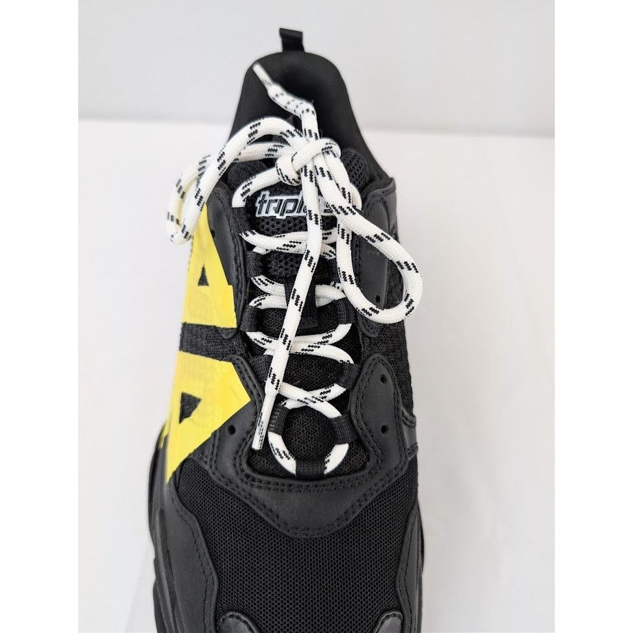Balenciaga o1rshd1 Triple S Sneakers in Black/Yellow Size US 12 / EU 45 - 15 Thumbnail