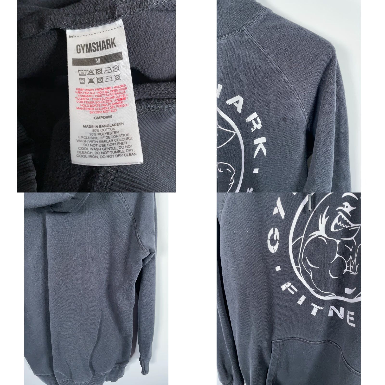 Gymshark Gymshark Hoodie Adult Medium Black Drawstring Sweatshirt Crew Neck Pockets Logo Pullover Athletic Regular Men Size US M / EU 48-50 / 2 - 8 Thumbnail