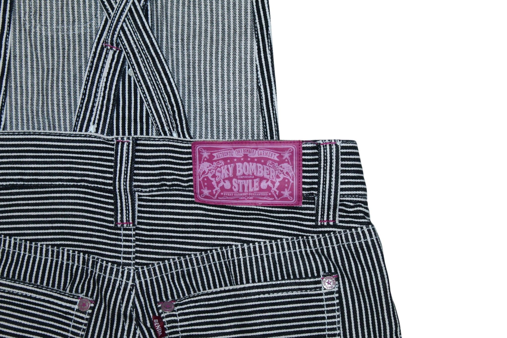 Hysteric Glamour Sky Bomber Garment Faded Denim Hickory Stripe Overalls Size US 30 / EU 46 - 12 Thumbnail