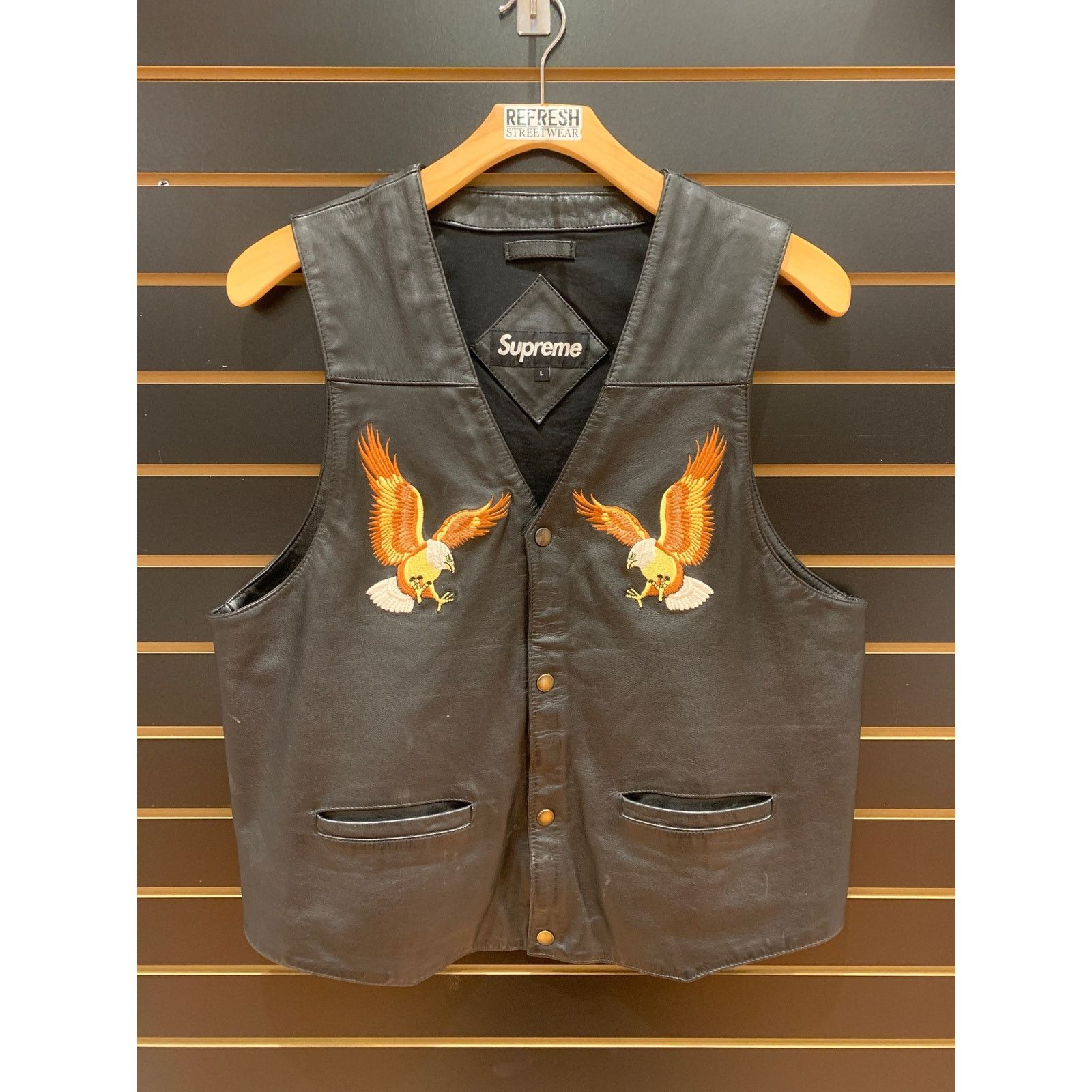トップス 18SS /Supreme Eagle Leather Vest Ict Department Supreme Eagle Leather Vest Supreme Eagle Supreme