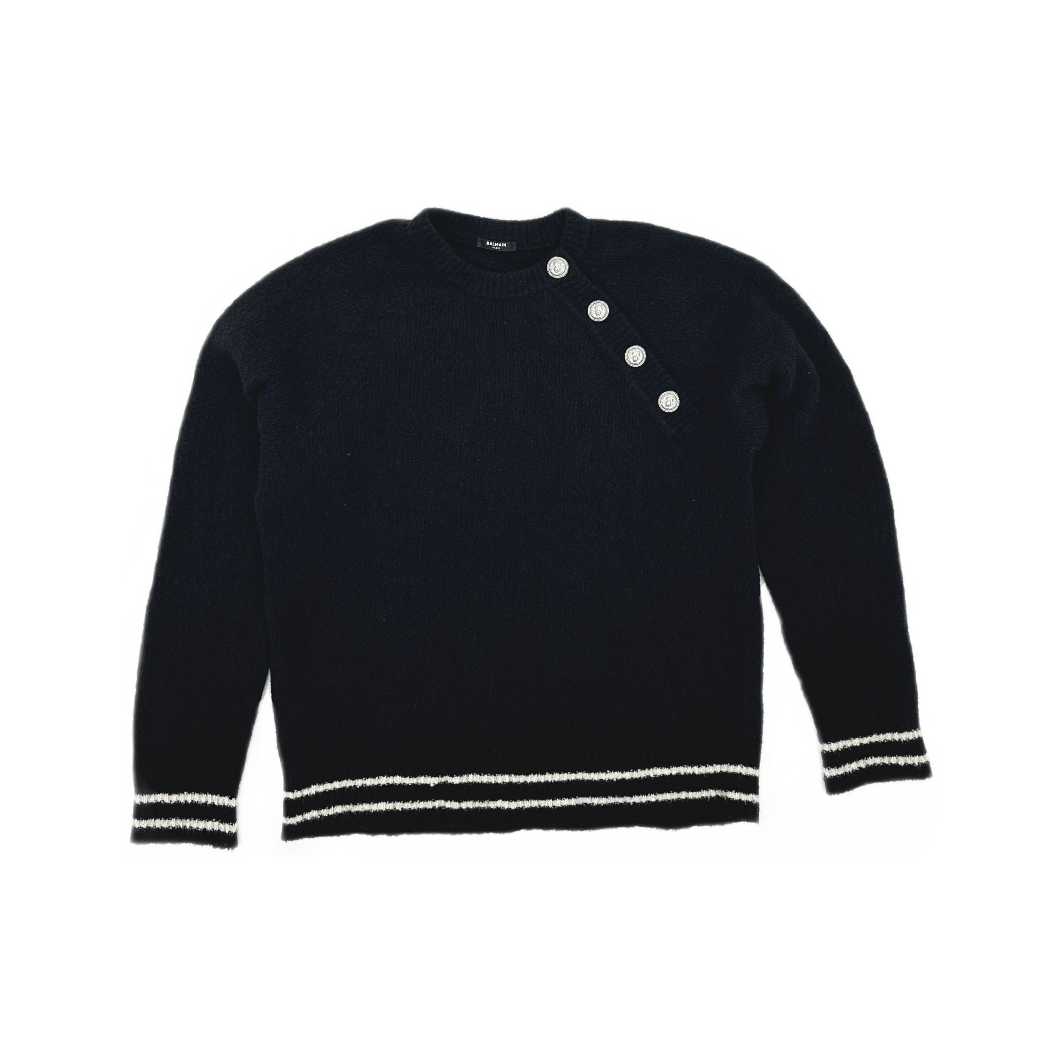 Balmain Balmain Button Detail Striped Sweater Size L Size US L / EU 52-54 / 3 - 1 Thumbnail