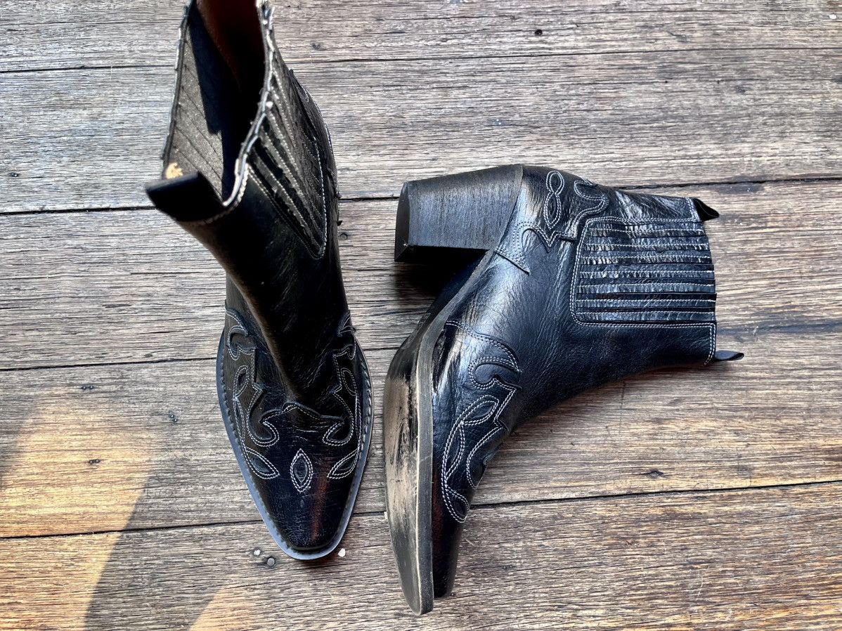 Free People Free People Black Western Ankle Boots Leather Cowboy Booties Size US 9 / IT 39 - 2 Thumbnail