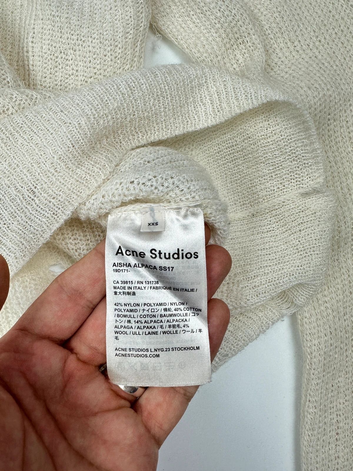 Acne Studios Acne Studio SS2017 Destroy Holes Knit Beige & White Sweater Size US S / EU 44-46 / 1 - 14 Thumbnail