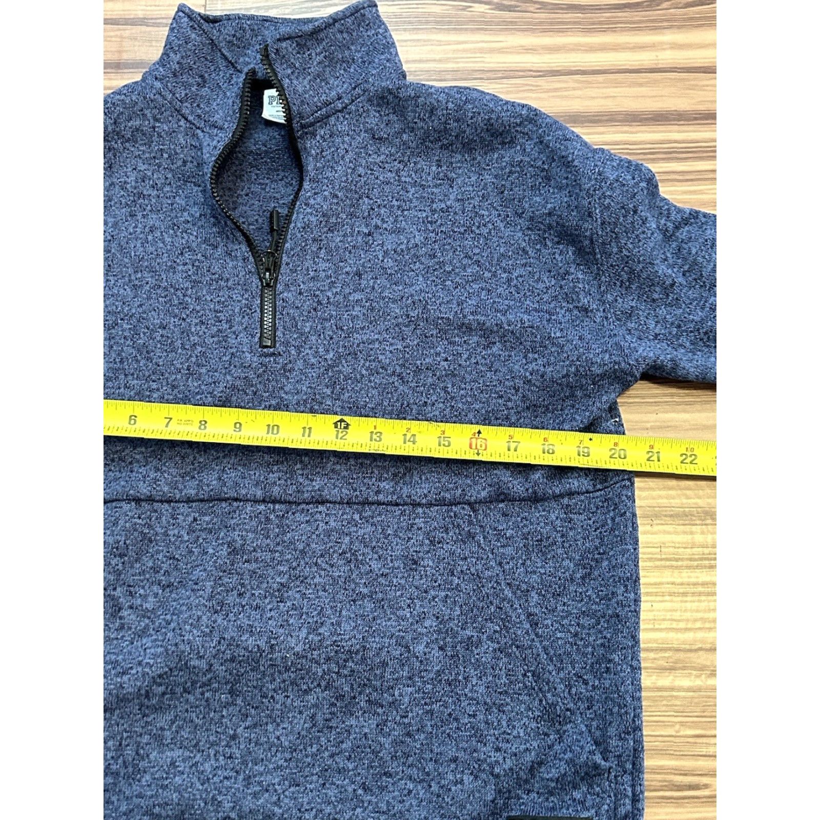 Pinko VS PINK Fleece Pullover 1/4 Zip Blue Heather Medium Women Pullover Fleece Cotton Blend Graphic Logo Activewear-3/4 Zip Pockets Size M / US 6-8 / IT 42-44 - 3 Thumbnail